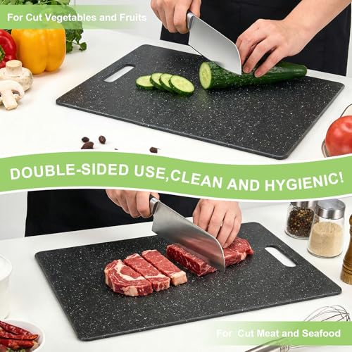 Set de 3 tablas de cortar plásticas negras con mango miniatura 4