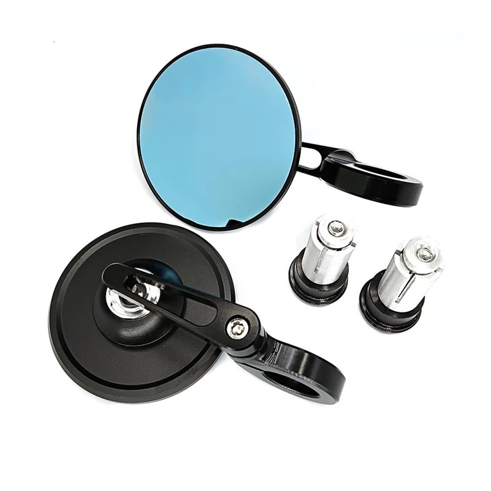 Specchietti Retrovisori Moto Rotondi 7/8" Manubrio Lato 2 Pezzi/paio
