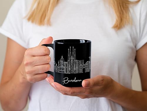 Miniatura 276 de Taza de cerámica Madrid Spain Skyline, taza blanca de recuerdo de Europa de 11 onzas, taza de café personalizada, regalo para cumpleaños, taza