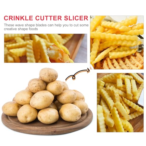 Cortadora de papas de acero inoxidable con mango rojo miniatura 5