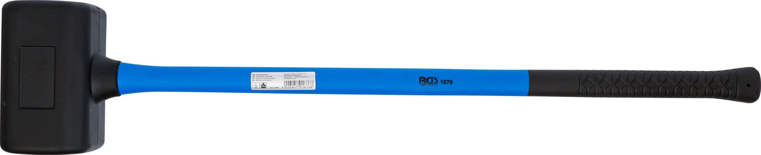 BGS 1876 | Młotek z tworzywa | trzonek z włókna szklanego | bezodrzutowy | Ø 105 mm | 4500 g