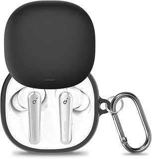 جراب حماية من السيليكون مع حلقة مفاتيح انكر ليبرتي اير 2 برو اوستيا لون أسود