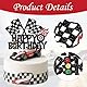 Renn Auto Tortendeko Happy Birthday,Geburtstagskuchenaufsatz mit Racing-Thema,Flagge Kuchen Deko,für Baby Dusche Jungen Mädchen Racing Sports Thema Geburtstag Party Kuchen Dekorationen.
