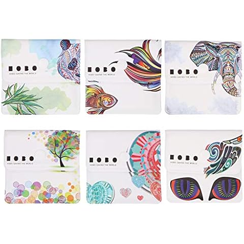 Pack of 6 Portable Pocket Ashtray, Reusable Cigarette Ash Bags Pouch Coin Purse Fireproof and Odor Free Cover