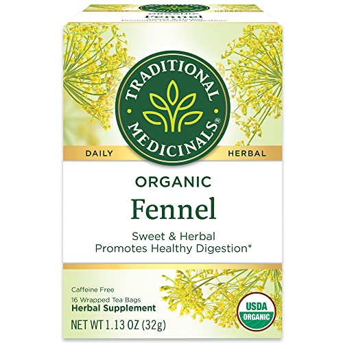 Traditional Medicinals Organic Fennel Herbal Tea, Promotes Digestive Health, (Pack of 1) - 16 Tea Bags