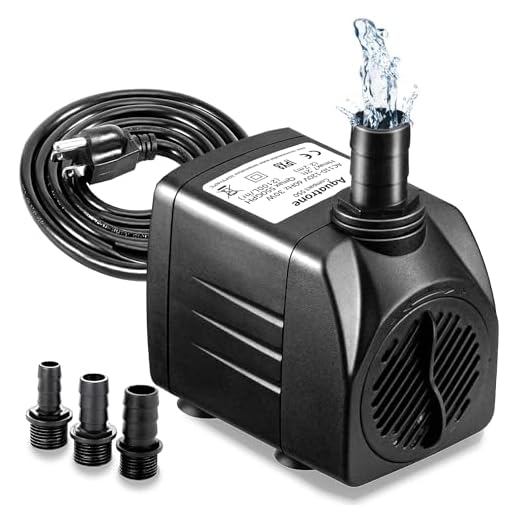 550GPH Submersible Water Pump (2000L/hr, 30W) - Ultra Quiet Pond Pump - Outdoor Fountain Pump with 7.2ft Vertical Lift - Aquarium Pump with 3 Nozzles, 6.56ft Power Cord - Compact Fish Tank Pump