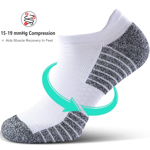 Image of No Show Sports Compression Socks for Men and Women Circulation 4 /8 Pack