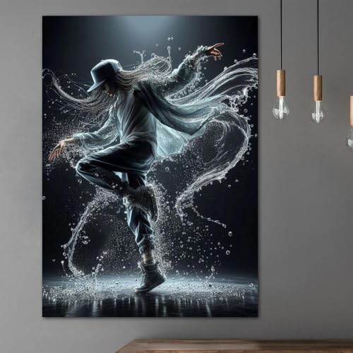 Tableau sur toile danseur hip-hop solution idéale pour mur vide sans vie 45x60cm