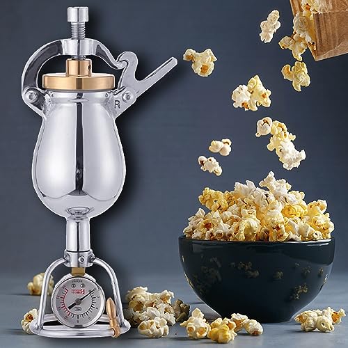 Máquina para Hacer Palomitas de maíz de Acero Inoxidable, Manual, Vintage, Navidad, Halloween o Fiestas en casa, 100 ml