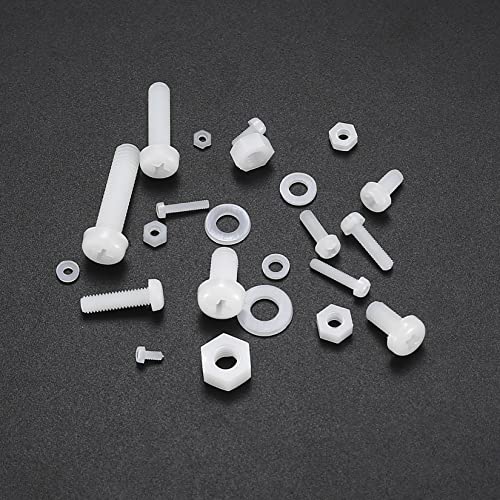 447 Pcs Nylon Plastic Hexagon Pan Head Round Head Screws Bolts and Nuts and Gaskets Kit - Image 3