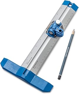 9â€ Quick Draw Marking Gauge â€“Single-Handed Measuring and Marking Tools w/Spring-Loaded Scale, Dovetail Keyway - Aluminum Ruler to Mark Mortises & Grooves â€“ Multi-Purpose Slide Ruler - Carpentry Tools