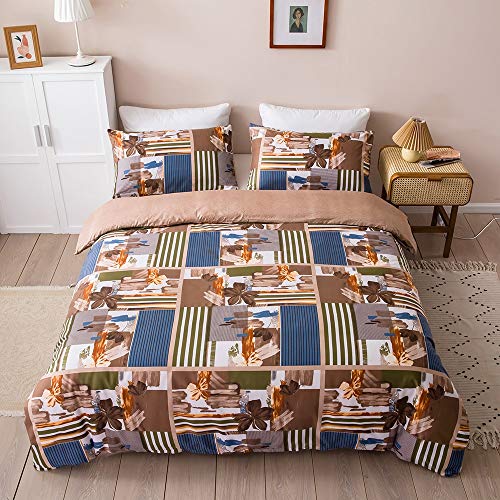 Parure de lit double AB01 housse de couette 210x210 cm finitions de qualité