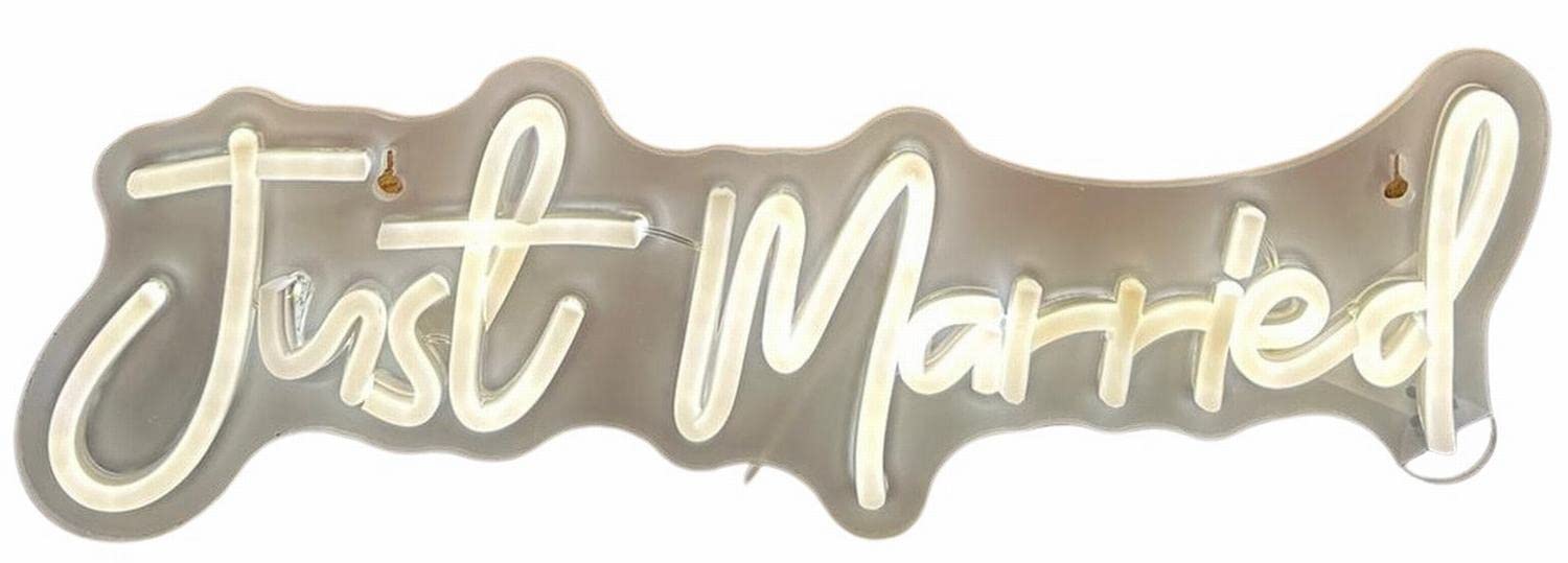 Cartel led decoración Just Married 43 x 14 cm