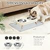 Elevated Cat Bowls with Food Mat, Splash Proof Anti Vomiting Raised Cat Food and Water Bowl Set, 2 Stainless Steel Dishes for Cats and Puppy, Pet Bowl for Indoor Cats White #2
