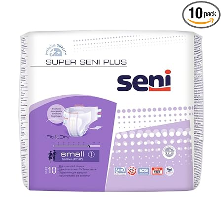 Super Seni Plus Breathable Adult Diapers - Small (10 Pieces)