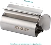 Vista 5 de XYKEEY Juego de 2 rodillos exprimidores de pasta de dientes, soporte de asiento de tubo de pasta de dientes de metal (acero inoxidable)