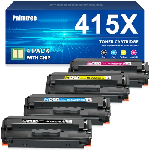 Toner HP 415X compatible Palmtree multipack de 4 cartouches W2030X pour imprimante LaserJet Pro
