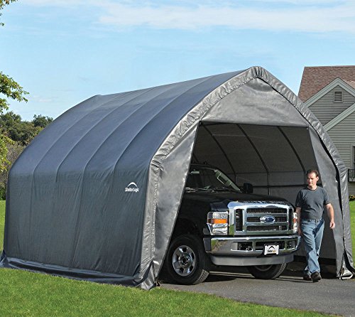 Shelterlogic 13' X 20' X 12' Garage-In-A-Box Suv And Full-Size Truck All-Season Metal Alpine Style Roof Portable Outdoor Garage (62693),Gray #TOP3