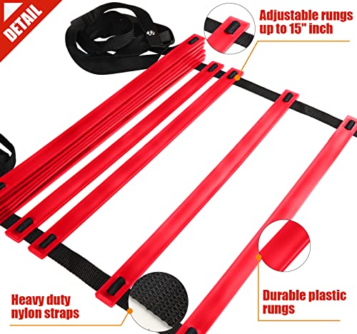 Teenitor Agility Ladders, 13 Rung Agility Ladder Speed Ladder Footwork Ladder With Carry Bag, Workout Ladder For The Ground Training Ladder #TOP2