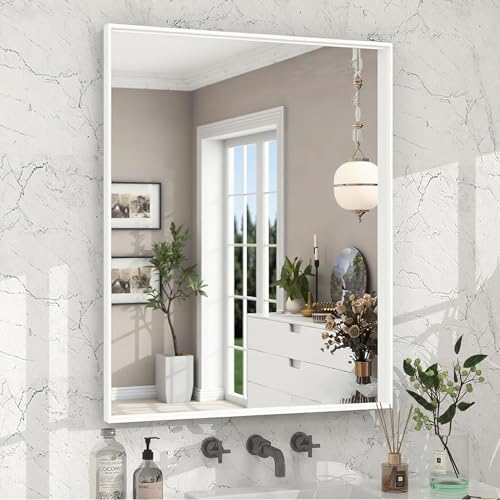 Dimelax 24x36 Inch White Bathroom Mirrors for Over Sink, Wall Vanity Mirror