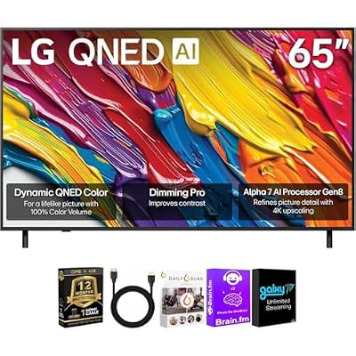 LG 65QNED82KIT1 65 inch Class 82A Series QNED AI 4K UHD Smart TV 2025 Dolby Vision 120Hz webOS WiFi Bluetooth Streamin