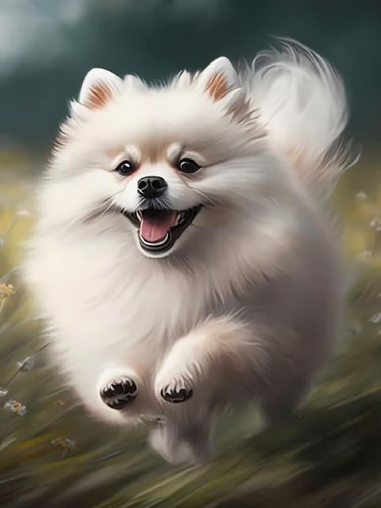 Weiniuniu Diamond Painting Kits For Adults Pomeranian Diy Bead Crystal Rhinestone Craft Easy 5D Dimond Picture Art Home Wall Decorations 50X70cm