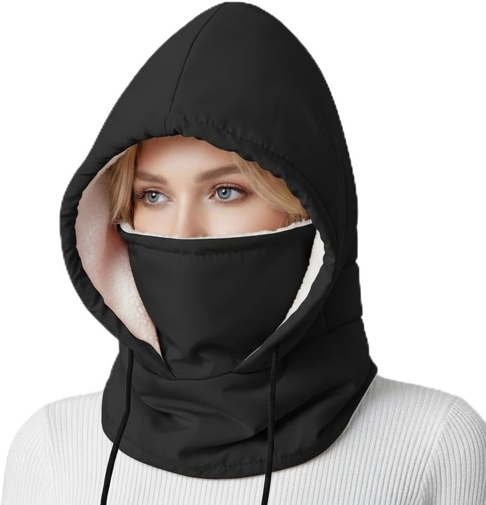 Windproof Balaclava for Women Men: Water-Resistant Thermal Ski Mask Face Cover Hood, Neck Warmer (Black/Pink/Beige)