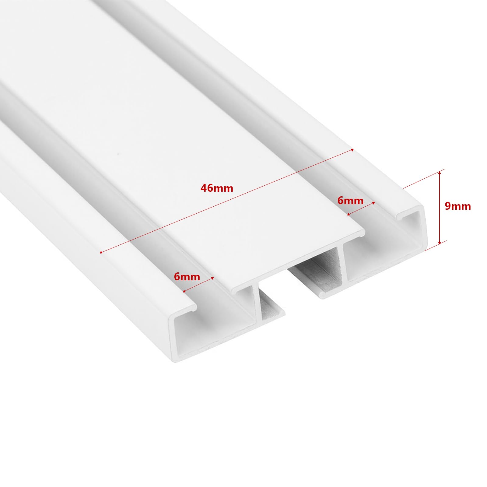 MDEKOR Aluminiowa szyna do zasłon 200 cm, montaż sufitowy, 2 w 1 pojedyncza lub podwójna, solidne metalowe uchwyty, metalowe żabki i biała osłona w zestawie