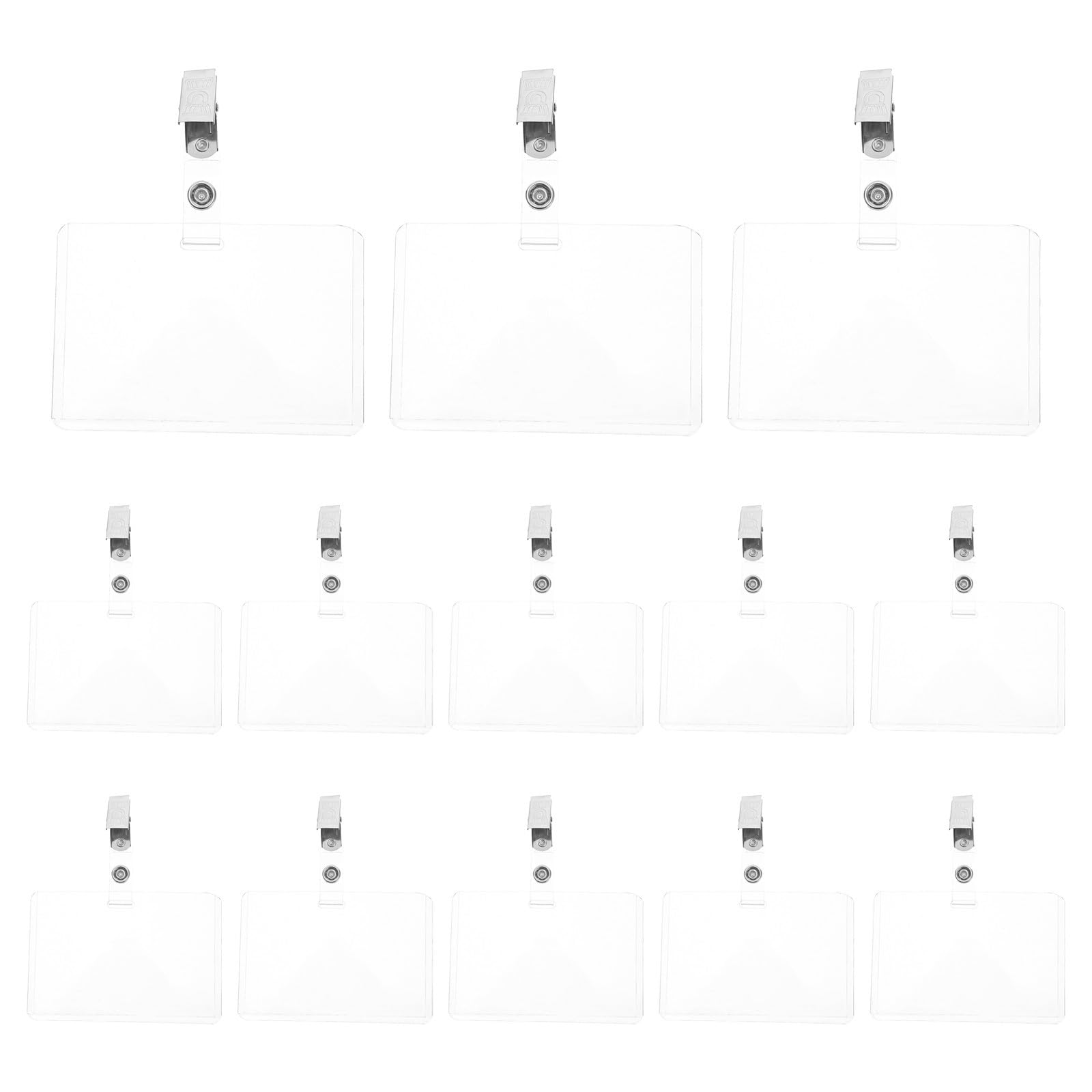 COHEALI 50 Ensembles Porte-badge Rigide avec Clip en Plastique et Fer, Résistant la Casse la Flexion, pour Bureau et Usine, Porte Carte D'identification Transparent et Étanche
