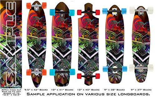 Atomic Love - Decal Style Vinyl Wrap Skin fits Longboard Skateboards up to 10