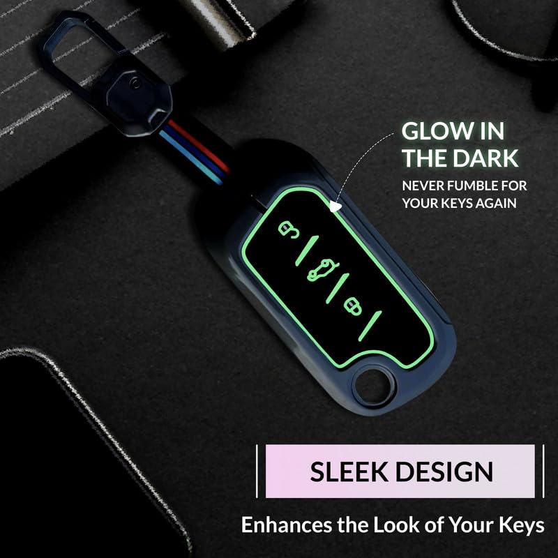 Image of NEODRIFT 'KeyShield' Car Key Cover for Mahindra TUV 300 Plus (Shape 1, 03 Buttons) (Durable, Stylish, and 360 Protection)