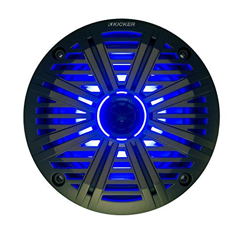 Image of KICKER 6.5 inch LED Marine Speakers (3 Pair) Charcoal Salt Water Grills OEM Replacement Speakers