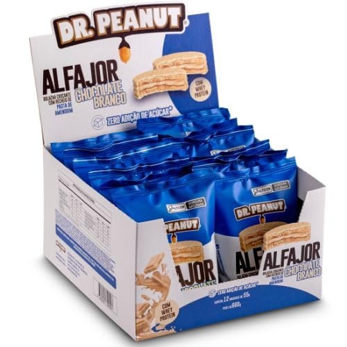 Alfajor Dr. Peanut (Display 12 unid. 55g), Chocolate Branco