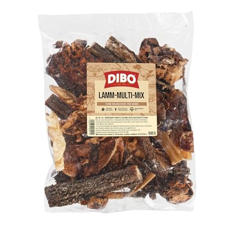DIBO Lamm Multi-Mix, 500g-Beutel, der kleine Naturkau-Snack oder Leckerli für Zwischendurch, Hundefutter, Qualitätskauartikel ohne Chemie von DIBO