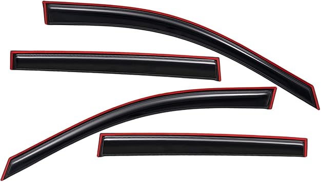 Lightronic Extra Durable Clip-on in-Channel Auto Vent Window Visor, Fits 2019-2025 Toyota RAV4, UV Protection Rain Guard, Original Wind Deflector, No-Drill Easy Install, Dark Smoke, 4-Pcs