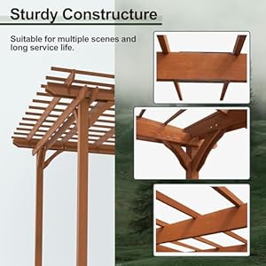 12 x 14 outdoor wood pergola wooden patio pergola gazebo sunshade for climbing plant support garden patio backyard deck brown  urban country home decor