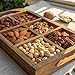 NUT CRAVINGS - Valentines Day Mixed Nuts Gift Basket in Reusable Wooden Tray + Heart Ribbon (12 Assortments) Treats for Adults, Food Arrangement, Healthy Snack Care Package, Kosher