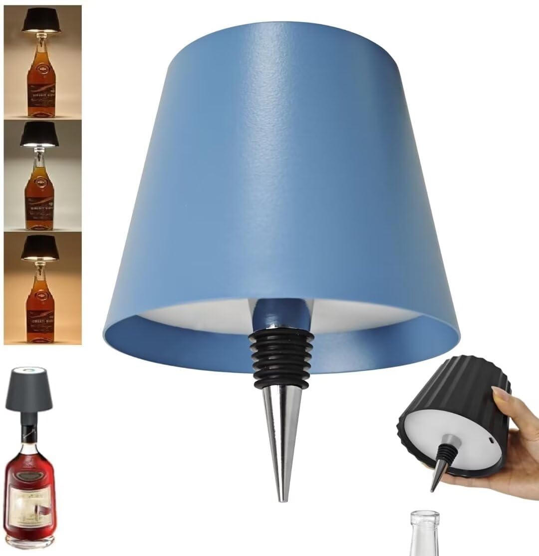 Pridola Wireless Bottle Lamp, Wine Bottle LED Light, 3/RGB Color Stepless Dimming Wine Bottle Lampshade Decorative Lights, Touch Control Table Lamp Breathing Light for Bar Restaurant Room Party