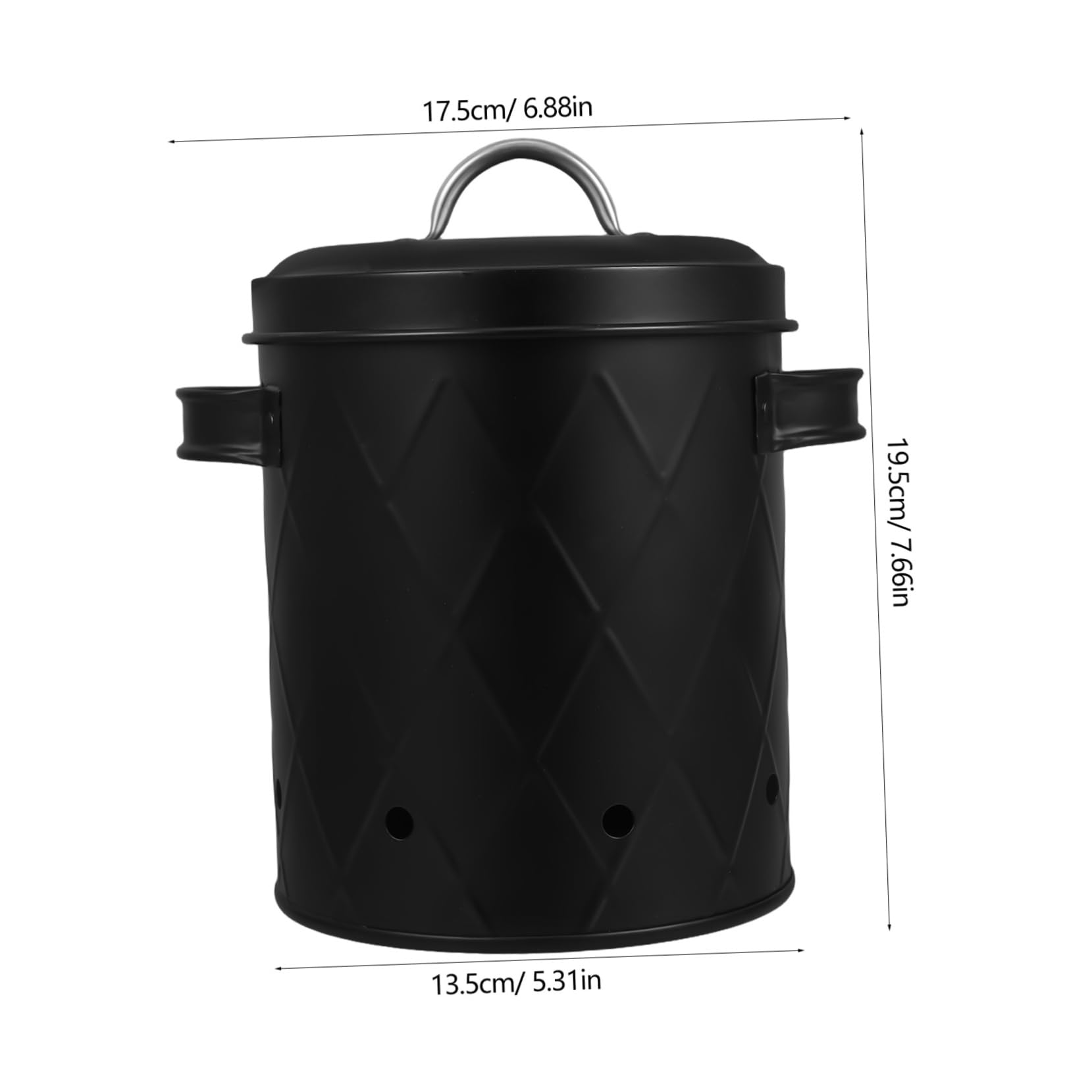 CIYODO Vintage Vegetable Storage Tank for Potato Onion Garlic Metal Kitchen Canister Lid