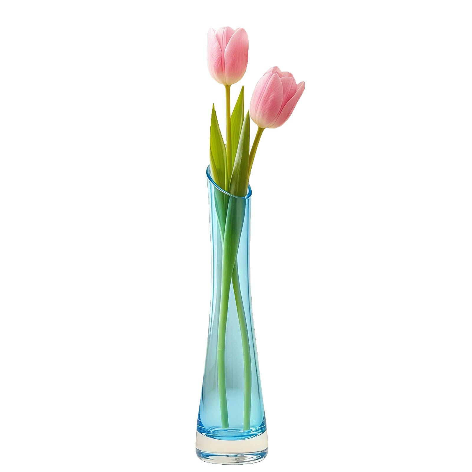 Amazon.co.jp: ガラスつぼみ花瓶 斜め口 片つぼみ 花瓶 ヘビーベース