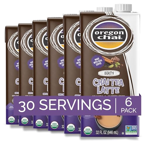 Oregon Chai Dirty Chai Concentrate, 32 Fluid Ounces (Pack of 6)