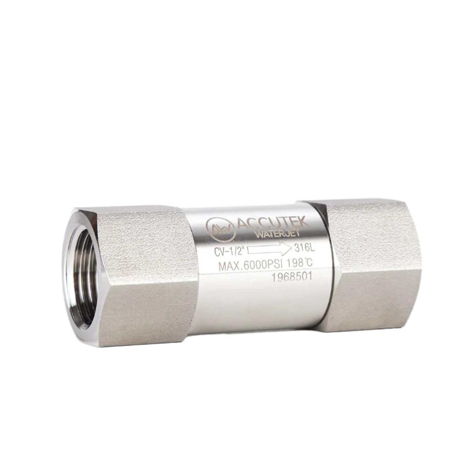 Clapet anti-retour 316 inox femelle 2" BSPP 6000 Psi pour haute pression