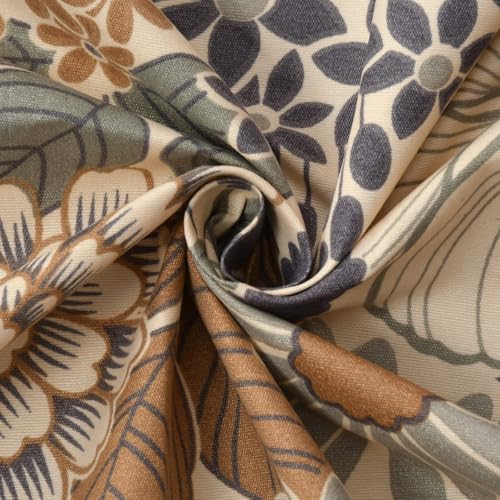 Image of COVE & HUES Cotton Diwan Set Covers |8 Pieces Diwan Cover Set|300 TC Fabric| Pure Cotton Printed Deewan Set (1 Single Bedsheet, 2 Bolster Covers, 5 Cushion Covers)|KC 00 (Beige Multi Floral)