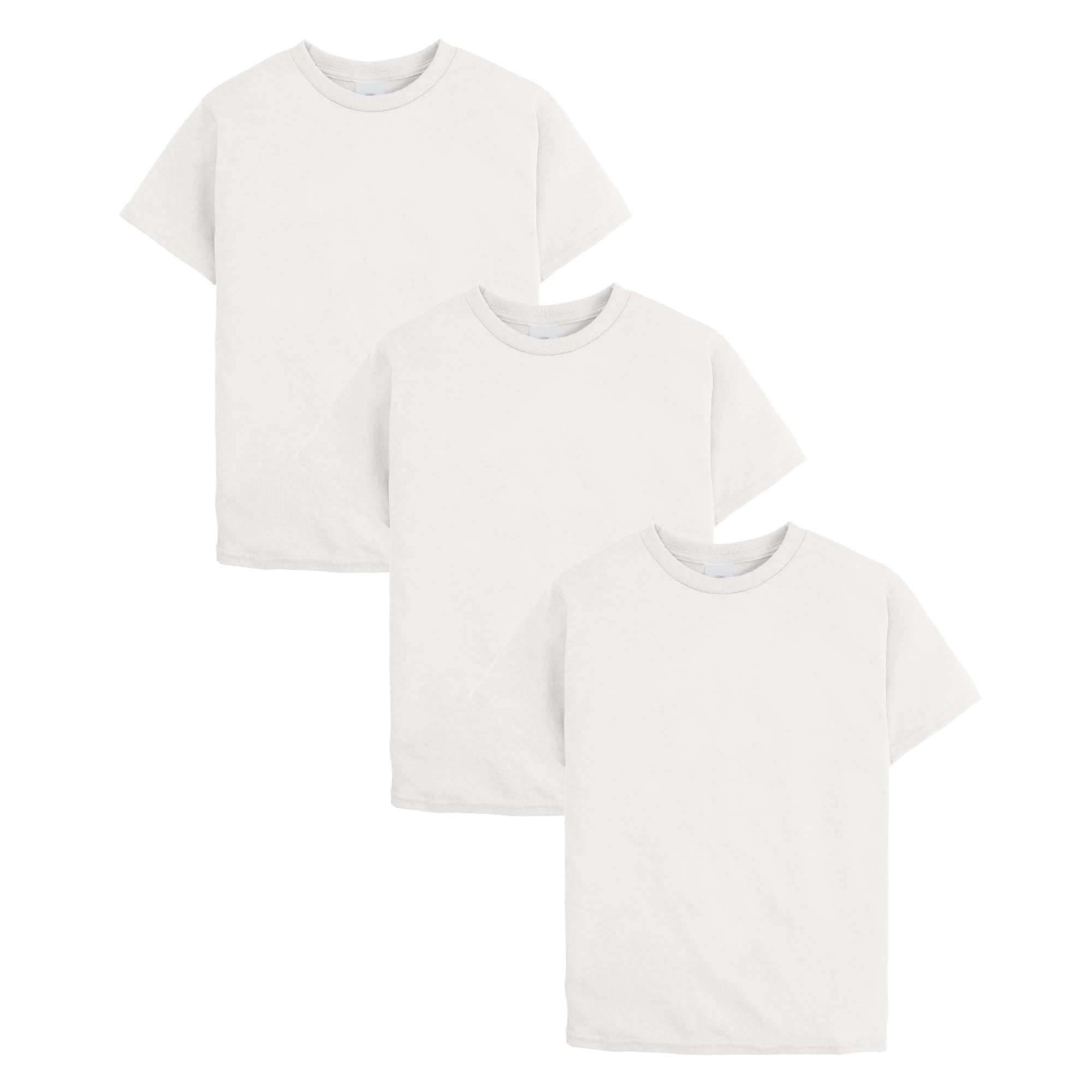 Boys’ EcoSmart T-Shirt Pack, Short-Sleeve Tee, Crewneck T-Shirts for Kids, 3-Pack