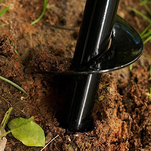 Image of AASONS Earth Auger Drill Bit - Garden Plant Flower Bulb Auger, 4 inch x 12 inch Easy Planter Auger - Seedlings & Bedding Plant, Umbrella Hole Digger Solid Shaft, Post Hole Digger for 3 /8 inch Hex Drive Drill