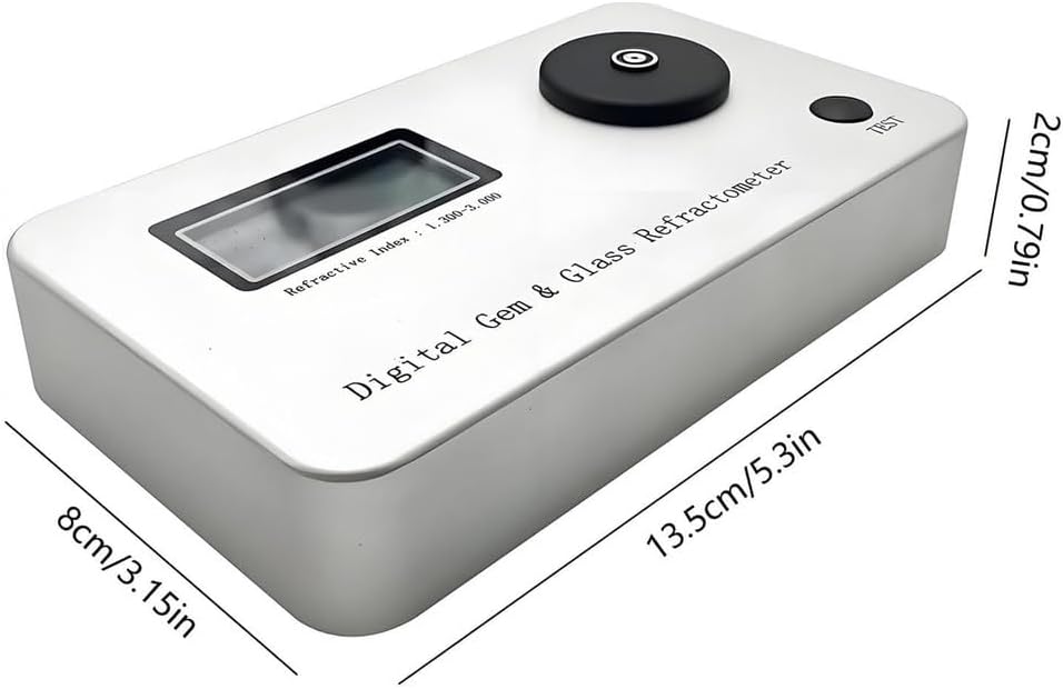Digital Gemstone Refractometer, Jewelry Tester Identification Tools, with LCD Screens - Refractive Index 1.300-3.000 for Jewelry, Jade, Crystal