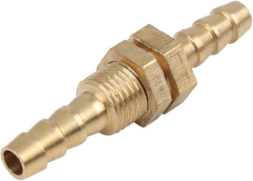 6mm Brass Hose Barb Fitting Connector Coupler for Joiner Air Water Fuel Pipe, Gold