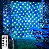 FZIFZI Guirlande Lumineuses Filet, 208 LED Filet Lumineux 3M X 2M 8 Modes Énergie Étanch...