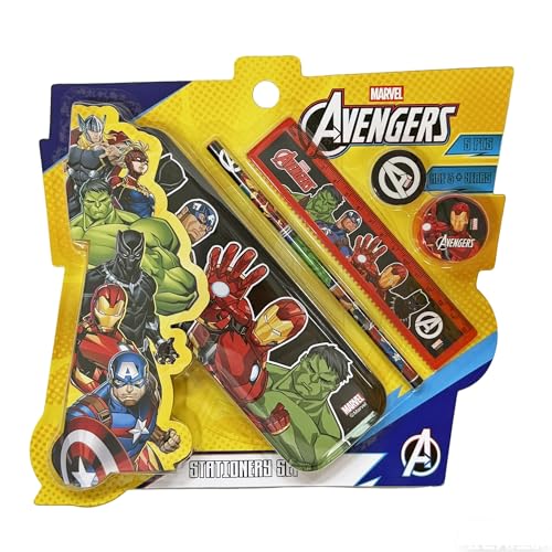 Image of Avengers 5 pcs Stationery SetSchool Supplies Kit Multicolor Return Gift for Kids Age 3 Years +