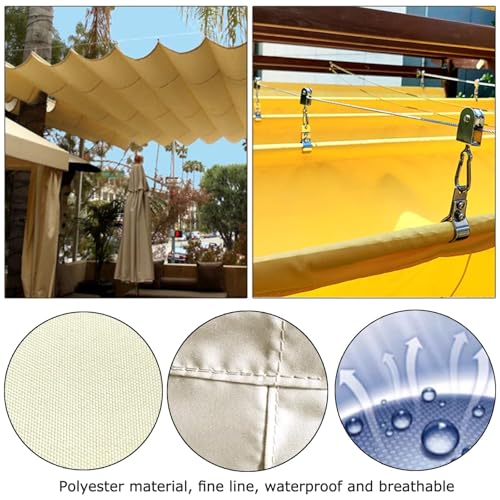 Protection UV pour pergola rétractable avec couverture d'ombrage ondulée